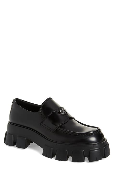 prada sneaker braun|Prada sole loafer shoes.